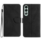 For OnePlus Nord CE4 Stitching Embossed Leather Phone Case(Black) - 1
