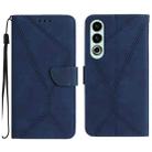 For OnePlus Nord CE4 Stitching Embossed Leather Phone Case(Blue) - 1