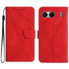 For OnePlus Nord 4 5G Stitching Embossed Leather Phone Case(Red) - 1