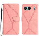 For OnePlus Nord 4 5G Stitching Embossed Leather Phone Case(Pink) - 1