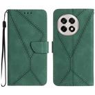 For OnePlus 13 Stitching Embossed Leather Phone Case(Green) - 1