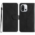 For OnePlus 13T Stitching Embossed Leather Phone Case(Black) - 1