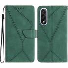 For OnePlus Nord 5 5G / Ace 5 Ultra Stitching Embossed Leather Phone Case(Green) - 1