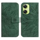 For OnePlus Nord CE 3 Lite Skin Feel Sun Flower Embossed Leather Phone Case with Lanyard(Green) - 1