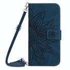 For OnePlus 13 Skin Feel Sun Flower Embossed Leather Phone Case with Lanyard(Inky Blue) - 2