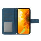 For OnePlus 13 Skin Feel Sun Flower Embossed Leather Phone Case with Lanyard(Inky Blue) - 3