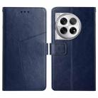 For OnePlus 12R 5G Global Y-shaped Pattern Flip Leather Phone Case(Blue) - 1