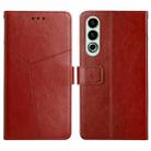 For OnePlus Nord CE4 Y-shaped Pattern Flip Leather Phone Case(Brown) - 1