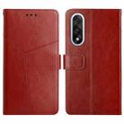 For OnePlus Nord 5 5G / Ace 5 Ultra Y-shaped Pattern Flip Leather Phone Case(Brown) - 1