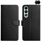 For OnePlus Nord CE4 Genuine Leather Fingerprint-proof Flip Phone Case(Black) - 1