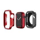 For Apple Watch Series 8 / 7 45mm 2-in-1 PC Hybrid TPU Armor Watch Case(Red) - 1