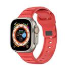 For Apple Watch Ultra 49mm Dot Texture Fluororubber Watch Band(Red) - 1