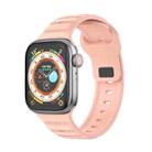 For Apple Watch 8 45mm  Dot Texture Fluororubber Watch Band(Nebula Pink) - 1