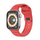 For Apple Watch 7 45mm Dot Texture Fluororubber Watch Band(Red) - 1