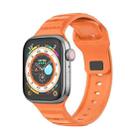 For Apple Watch SE 44mm Dot Texture Fluororubber Watch Band(Orange) - 1