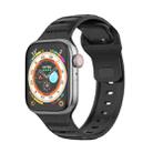 For Apple Watch SE 44mm Dot Texture Fluororubber Watch Band(Black) - 1