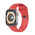 For Apple Watch SE 44mm Dot Texture Fluororubber Watch Band(Red) - 1