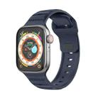 For Apple Watch 4 44mm Dot Texture Fluororubber Watch Band(Midnight Blue) - 1