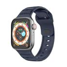 For Apple Watch 3 38mm Dot Texture Fluororubber Watch Band(Midnight Blue) - 1