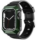 For Apple Watch Ultra 49mm PC Rugged Case Integrated TPU Watch Band(Green) - 1