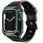 For Apple Watch 8 41mm PC Rugged Case Integrated TPU Watch Band(Green) - 1