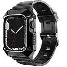 For Apple Watch SE 2022 40mm PC Rugged Case Integrated TPU Watch Band(Black) - 1