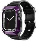 For Apple Watch 5 40mm PC Rugged Case Integrated TPU Watch Band(Purple) - 1