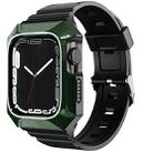 For Apple Watch 4 44mm PC Rugged Case Integrated TPU Watch Band(Green) - 1