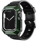 For Apple Watch 9 41mm PC Rugged Case Integrated TPU Watch Band(Green) - 1