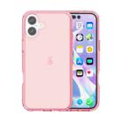 For iPhone 16 Plus Shockproof Terminator Transparent Phone Case(Pink) - 1