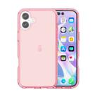 For iPhone 16 Shockproof Terminator Transparent Phone Case(Pink) - 1