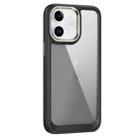 For iPhone 11 Carbon Fiber Transparent Back Panel Phone Case(Black + Transparent Black) - 1