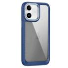For iPhone 11 Carbon Fiber Transparent Back Panel Phone Case(Blue) - 1