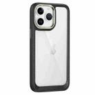 For iPhone 11 Pro Max Carbon Fiber Transparent Back Panel Phone Case(Black + Transparent) - 1