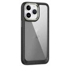For iPhone 11 Pro Max Carbon Fiber Transparent Back Panel Phone Case(Black + Transparent Black) - 1