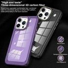 For iPhone 11 Pro Max Carbon Fiber Transparent Back Panel Phone Case(Purple) - 5