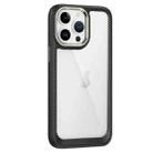 For iPhone 12 Pro Carbon Fiber Transparent Back Panel Phone Case(Black + Transparent) - 1