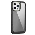 For iPhone 12 Pro Max Carbon Fiber Transparent Back Panel Phone Case(Black + Transparent Black) - 1