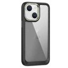 For iPhone 13 Carbon Fiber Transparent Back Panel Phone Case(Black + Transparent Black) - 1