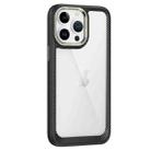 For iPhone 13 Pro Carbon Fiber Transparent Back Panel Phone Case(Black + Transparent) - 1