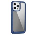 For iPhone 13 Pro Carbon Fiber Transparent Back Panel Phone Case(Blue) - 1