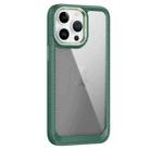 For iPhone 13 Pro Max Carbon Fiber Transparent Back Panel Phone Case(Green) - 1