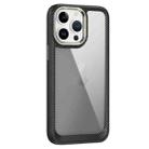 For iPhone 13 Pro Max Carbon Fiber Transparent Back Panel Phone Case(Black + Transparent Black) - 1