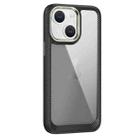 For iPhone 14 Carbon Fiber Transparent Back Panel Phone Case(Black + Transparent Black) - 1