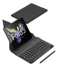 For Samsung Galaxy Z Fold5 GKK Magnetic Folding Bluetooth Keyboard Leather Case with Pen(Carbon Fibre) - 1