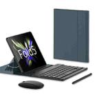 For Samsung Galaxy Z Fold5 GKK Gear Adjustment Bluetooth Keyboard + Pen + Mouse + Case Set(Green) - 1