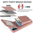 For iPhone 12 Pro Max Crossbody Lanyard Zipper Wallet Leather Phone Case(Rose Gold) - 4