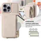 For iPhone 16 Pro Max Crossbody Lanyard Zipper Wallet Leather Phone Case(Beige) - 2