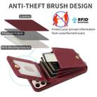 For iPhone 16 Pro Crossbody Lanyard Zipper Wallet Leather Phone Case(Wine Red) - 3