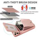 For iPhone 16 Pro Crossbody Lanyard Zipper Wallet Leather Phone Case(Rose Gold) - 3